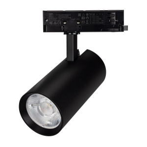 Трековый трехфазный светильник Arlight LGD-GERA-TRUECOLOR-4TR-R90-30W Warm3000 CRI98 (Черный, 15 deg, 230V) (IP20 Металл) 059942