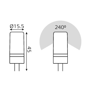 Светодиодная лампа Gauss Elementary G4 5W 3000K 18715