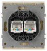 Розетка Эра Arktik 16-3108-04 информационная двойная 2XRJ45 шампань Б0070487