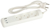 Удлинитель Эра U-3-1,5m-USB-W 3 розетки + 3xUSB A+C 1,5м 10А белый