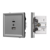 Механизм USB розетки Arlight SCT-TENDO-MUAC-PL-GR (5V, 3A, QC3) 054096