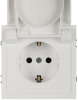 Розетка ЭРА Galaxy 15-2103-01 c заземлением 2P+E Schuko со шторками с крышкой 16А-250В IP20 белый Б0070659