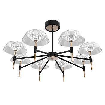 Люстра на штанге DeLight Collection MD21001018-8A black/gold