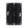 Розетка штепсельная SCHUKO двойная 16A/250 В, черный матовый Kollinger REA-032BM для Aspekt, Eleganz, Reflex