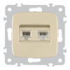 Розетка телефонная RJ11 + компьютерная RJ45 Arte Milano 205.44-1.shampan