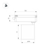 Трековый однофазный светильник Arlight LGD-DYKE-2TR-R75-16W Warm3000 (WH, 38 deg, 230V) 052264