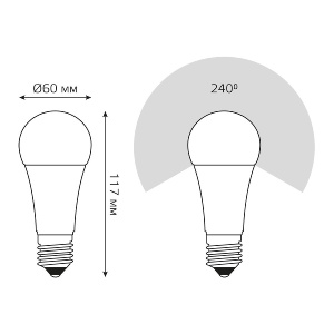 Лампа светодиодная диммируемая Gauss E27 12W 4100K груша матовая 102502212-S