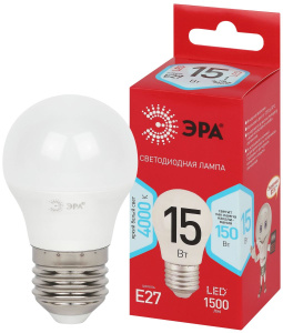 Лампа светодиодная Эра RED LINE LED P45-15W-840-E27 R 15Вт шар Б0070102