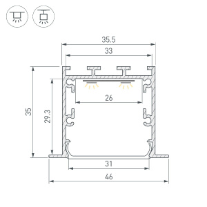 Профиль Arlight LINIA49-F-М-2500 BLACK 055395