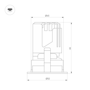 Встраиваемый светильник даунлайт Arlight MS-ARADO-BUILT-R45-5W Warm3000 (WH-WH, 36 deg, 230V) (IP20 Металл) 059102