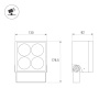 Прожектор Arlight ALT-BLOCK-S130x130-15W Warm3000 (GR, 3 deg, 230V) 054749