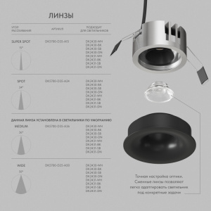 Встраиваемый светильник Denkirs Shine Glow DK2430-BK