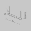 Линейный подвесной светильник Maytoni Technical 3000K 50x50 (Черный, 1 м) LL312027