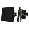 Механизм выключателя одноклавишный проходной Arlight SWT-TENDO-MKP1-SFPL-BK (230V, 10A) 054579