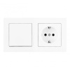 Выключатель одноклавишный с розеткой Arte Milano SET06-2-30-1-40-1 White