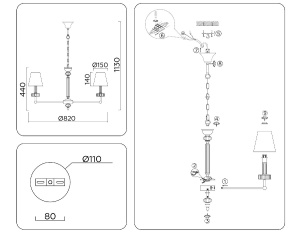 Подвесная люстра Ambrella Light High Light Heigh Light LH71003