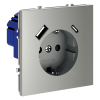 Розетка с USB, A+C Voltum S70 VLS040505 (сталь)