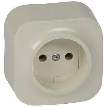 Розетка 2К Legrand Quteo 16A 250V б/з слоновая кость 782240
