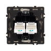 Механизм сдвоенной телефонной розетки Arlight SCT-NOBE-MTL2-SFPL-IS (RJ-11, 4C) (Никель) 061890