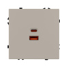 USB Розетка тип A+C софт-тач кашемир Arlight SCT-MUAC-SFPL-FC-CA (65W, QC3) 059446(1)