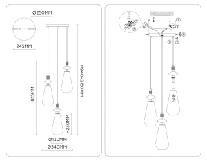 Подвесной светильник Ambrella Light High Light Ceramo Modern LH53302