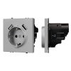 Розетка зк со шторками с USB тип А+А софт-тач никель Arlight SCT-MUAA-SFPL-IS (250V, 16A) 059443(1)