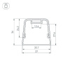 Профиль с экраном Arlight LINE-D-3734-2000 TETRA BLACK+OPAL 055072