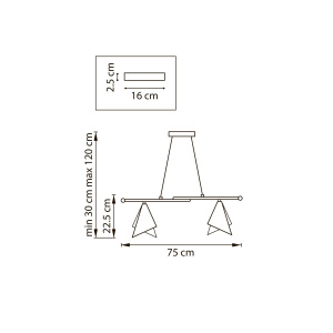 Подвесная люстра Lightstar Cone GW 757046