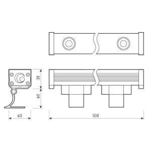 Линейный прожектор Arlight AR-LINE-500-12W Day4000 (GR, 15x60 deg, 230V) 041725