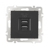 Розетка USB 2.1А+1А Arte Milano 206.46-1.black