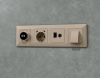 Комплект механизма электрической розетки 2USB С+C 20W с/з на винтовых зажимах 16A-250V Alfa Серо-бежевый матовый Quant Ambrella Volt MA370510 (AP3705, VM165)