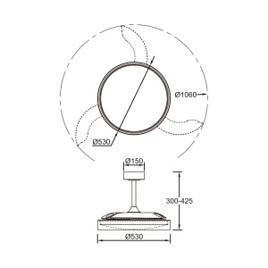 Люстра-вентилятор Mantra Glass Fan 9525