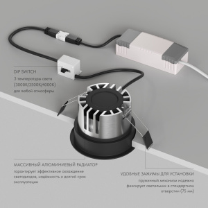 Встраиваемый светильник Denkirs Shine Glow DK2430-BK