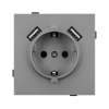 Механизм розетки с USB зарядкой Arlight SCT-TENDO-MUAA-PL-GR (230V, 16A) 054084