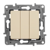 Выключатель трехклавишный Legrand Etika 10A 250V слоновая кость 672313