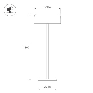 Торшер аккумуляторный Arlight SP-KWALLEN-4.7W Warm2700 (Черный, 130 deg, 5V) (IP54 Металл) 060828