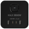 Сетевой фильтр ЭРА TWR-8es-1,5m-4USB-B башня с защитой заземлением с выключателем 8 розеток+4xUSBA+C 1,5м 16А черный Б0069072