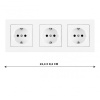 Розетка тройная (трехпостовая) с/з и шторками Arte Milano SET06-3-40-1x3 white