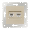 Розетка телефонная RJ11 + компьютерная RJ45 Arte Milano 203.44-1.shampan