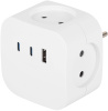 Разветвитель электрический ЭРА SP-4-3USBAC-W на 4 розетки + 3 USB A+C со шторками 10А белый Б0069083