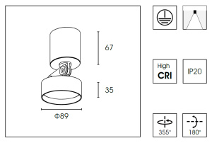 Накладной спот Delight Collection WB8512DR