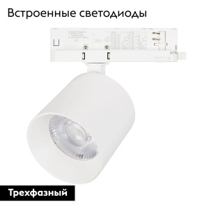 Трековый трехфазный светильник Arlight LGD-DYKE-4TR-R100-36W Day4000 (WH, 50 deg, 230V) 052291