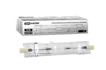 Лампа металлогалогенная TDM Electric Rх7s 70W 6000K прозрачная SQ0325-0012