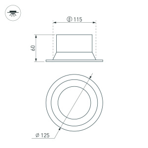 Встраиваемый светильник Arlight MS-BREEZE-BUILT-R125-16W Day4000 (BK, 85 deg, 230V) (IP20 Металл) 035614(1)