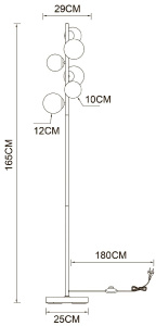 Торшер Arte Lamp Gemini A2243PN-6PB