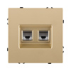Розетка двойная Ethernet RJ45 Cat.6, золотой Kollinger Eclipse EC-018GD