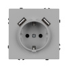 Розетка зк со шторками с USB тип А+А софт-тач никель Arlight SCT-MUAA-SFPL-IS (250V, 16A) 059443(1)