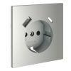 Накладка для розетки с заземлением и защитными шторками, с USB A+C Voltum S70 (сталь) VLS001005