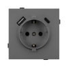 Механизм розетки с USB зарядкой Arlight SCT-TENDO-MUAC-SFPL-GR (230V, 16A) 054609