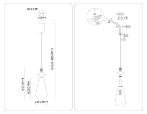 Подвесной светильник Ambrella Light High Light Ceramo Modern LH53301